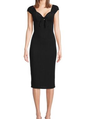 No Boundaries Juniors Ribbed Little Black Dress